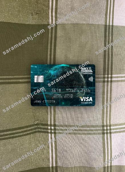 USA Navy Federal Union bank visa signature card photolook front
